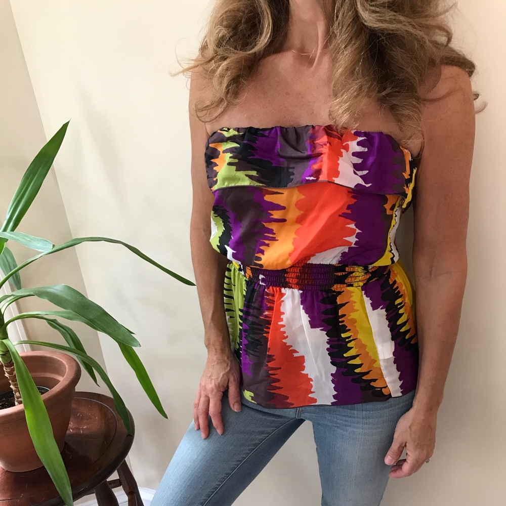 Trina Turk Zimbabwe Beat Fulani Tube Top- Size S